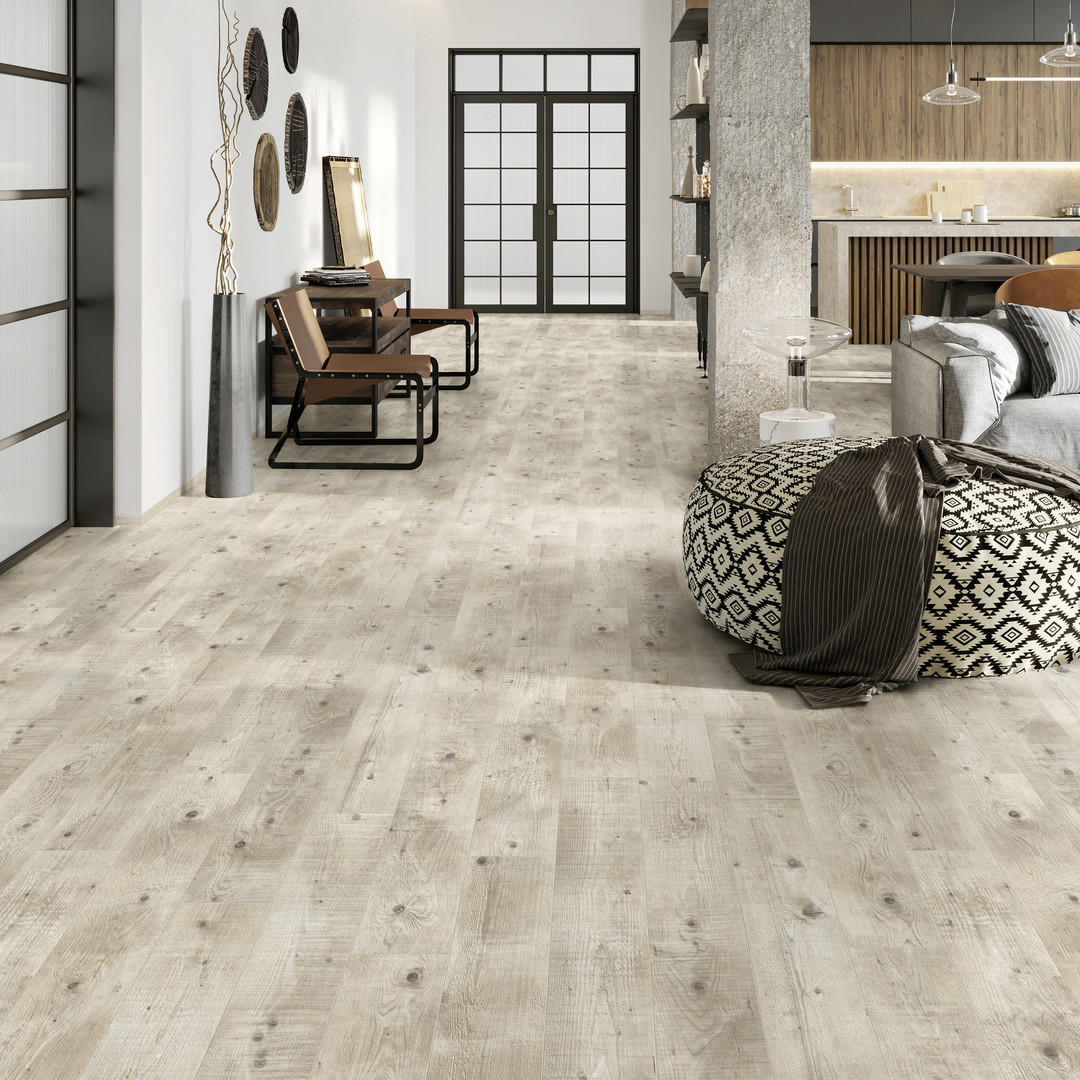 Πάτωμα laminate Artens Clifden AC4 σε μπεζ απόχρωση με πάχος 8mm GK3425-87675